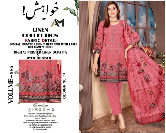  Linen collection  digital printed linen suit 