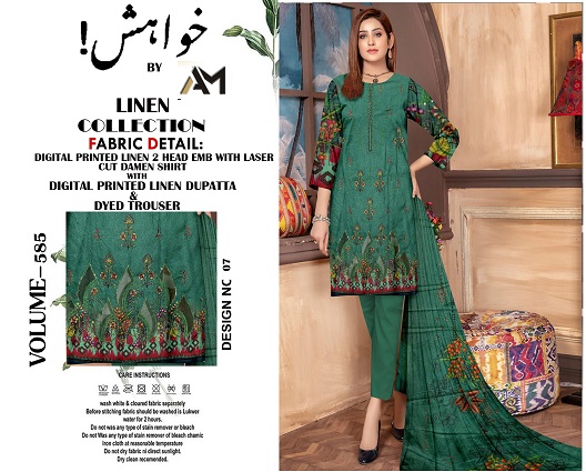  Linen collection digital printed linen suit.