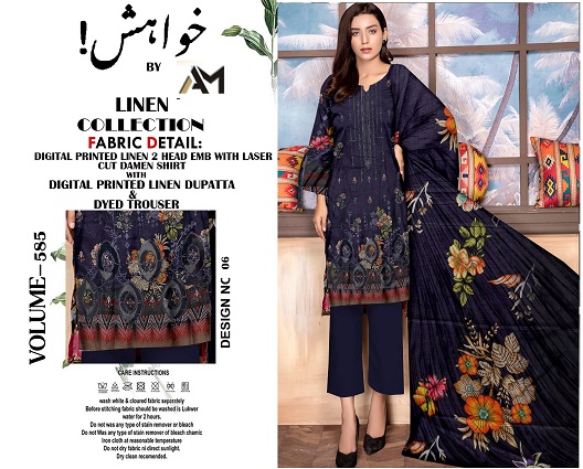  Linen collection digital printed linen suit.