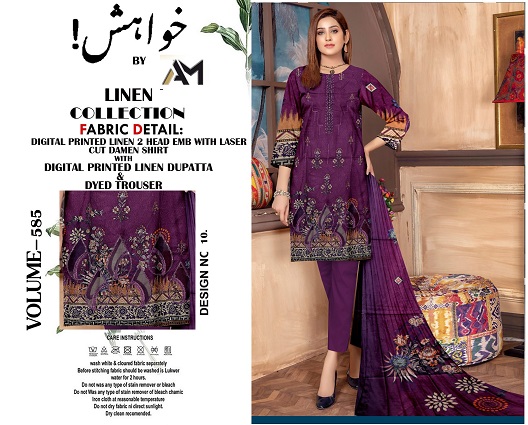  Linen collection  digital printed linen suit.