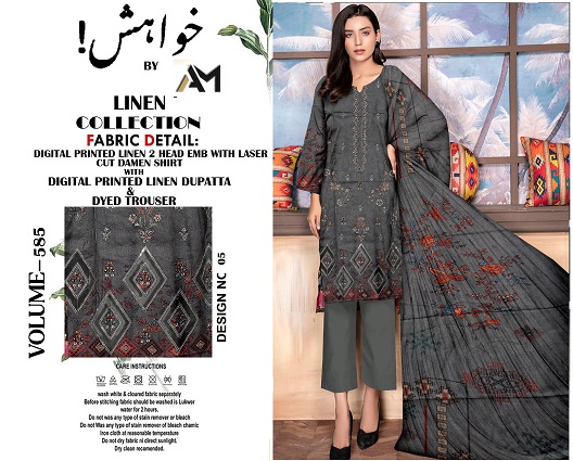  Linen collection  digital printed linen suit.